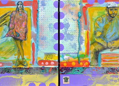 Stamp Dyptych 12X12 each