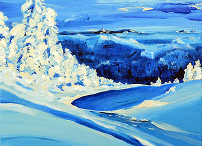 Blue Snow  12X12