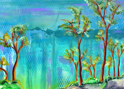 Crackled Hawaiian Landscape  36X48 