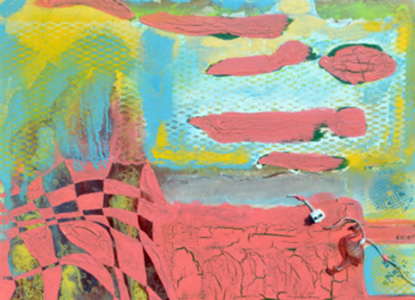 Pepto Bismol Pink Flamingo Burial Ground  36X48 