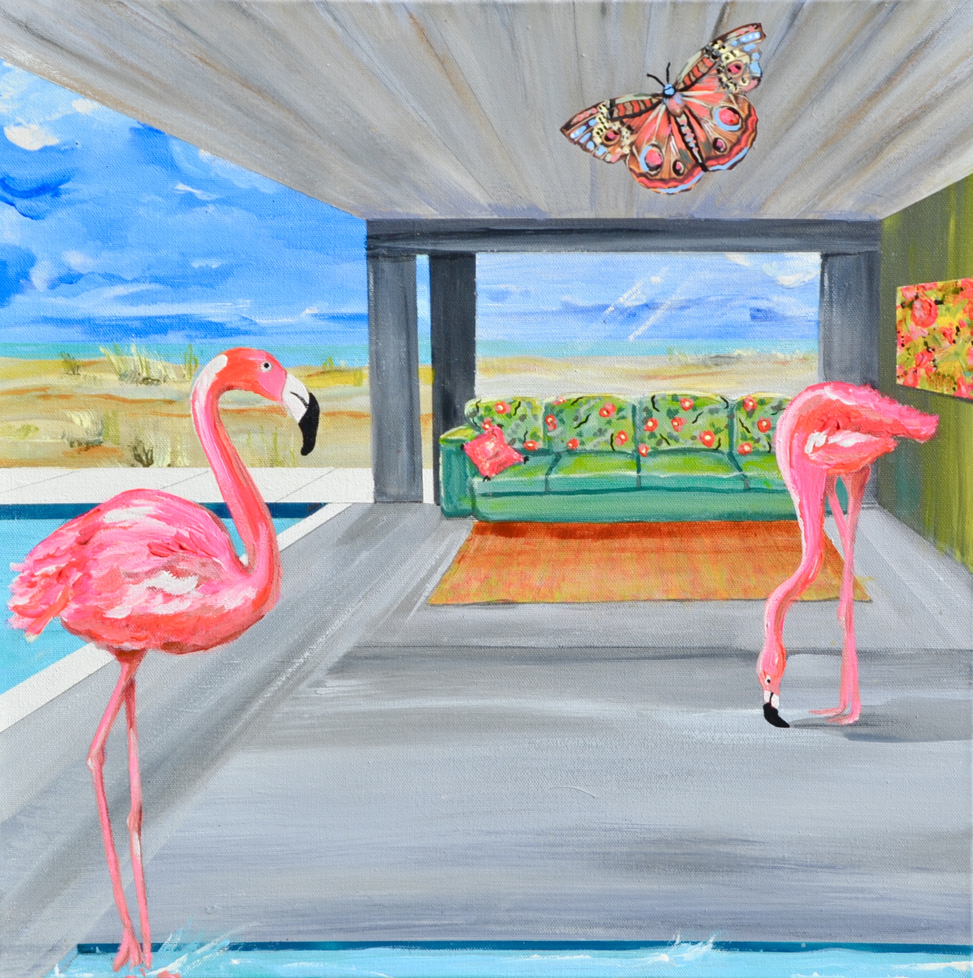 Fluorescent Flamingos Property of: Albert & Louis Cruz Parsons, FL